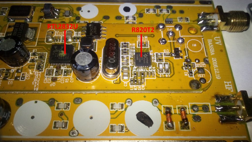 les puces RTL2832U et R820T2 Les puces RTL2832U et R820T2