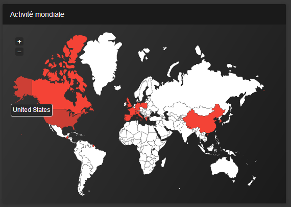 La carte activité mondiale La carte activité mondiale