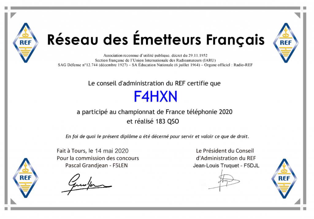 Championnat de France HF Téléphonie 2020