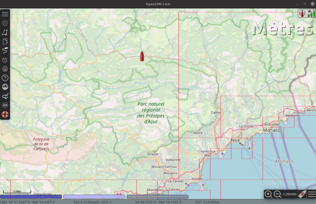 pour les test OpenCPN, un bateau a la montagne ... pour les test OpenCPN, un bateau a la montagne ...