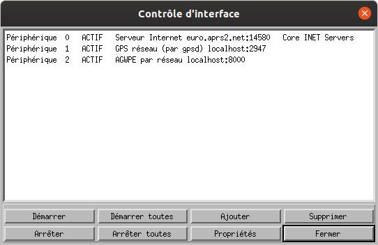 Menu contrôle d'interface Menu contrôle d'interface