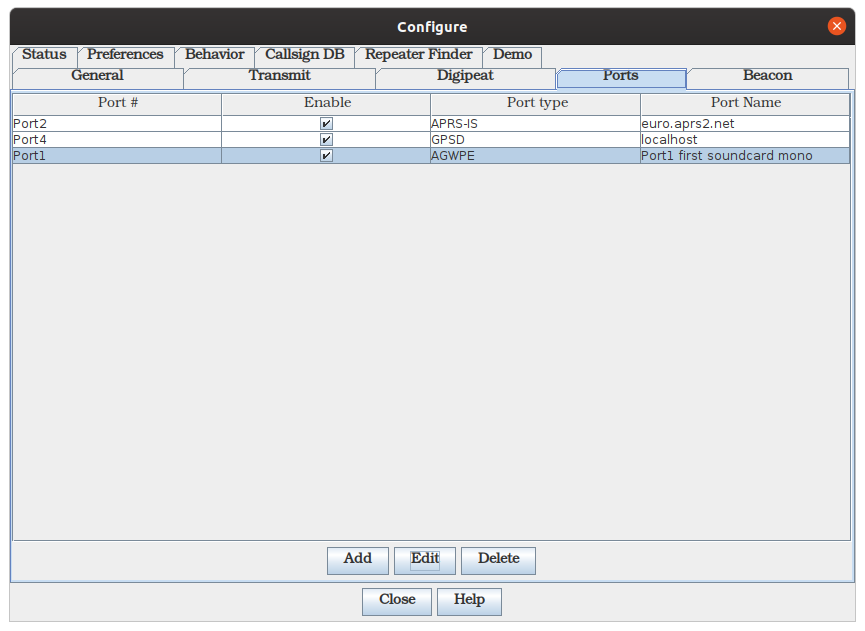 Le menu de configuration des ports Le menu de configuration des ports