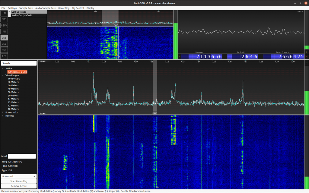 CubicSDR Bande 40m CubicSDR Bande 40m