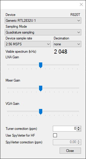 Configuration UHF-VHF Configuration UHF-VHF