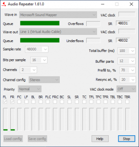 Redirection de l'audio ver le cable virtuel (Cable1) Redirection de l'audio ver le cable virtuel (Cable1)
