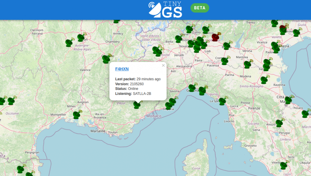 Sur le site TinyGS Sur le site TinyGS