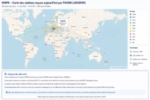 Carte des stations WSPR reçues