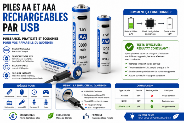 piles aaa lithium USB