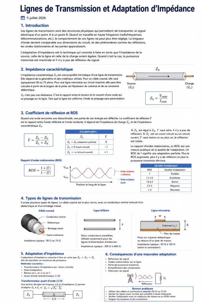 Lignes de transmission et adaptation d’impédance