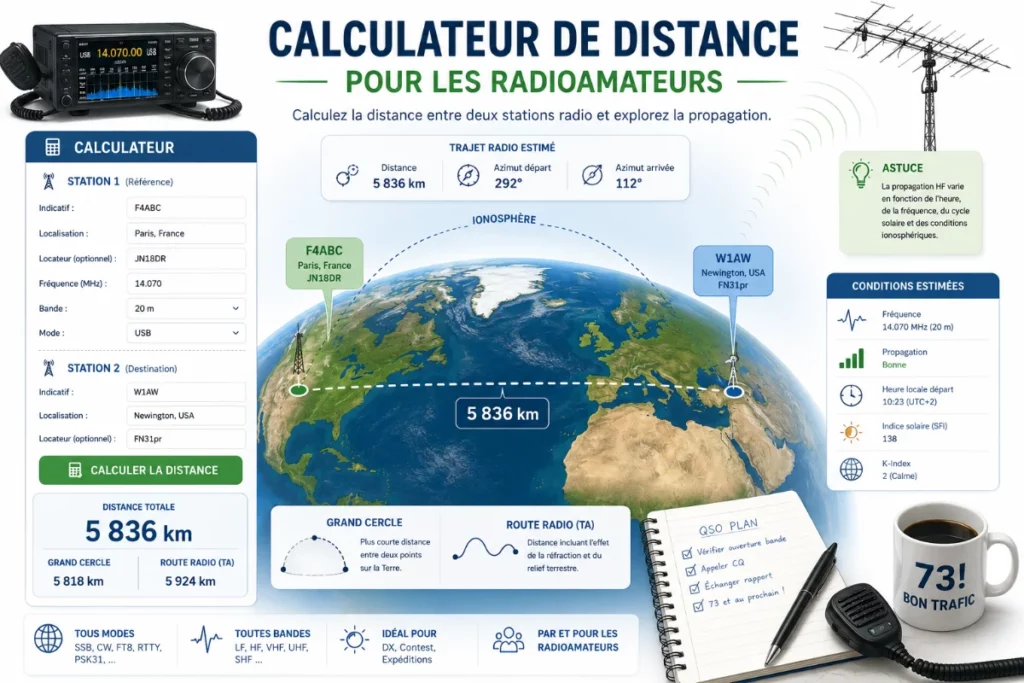 Calculateur de Distance pour les Radioamateurs