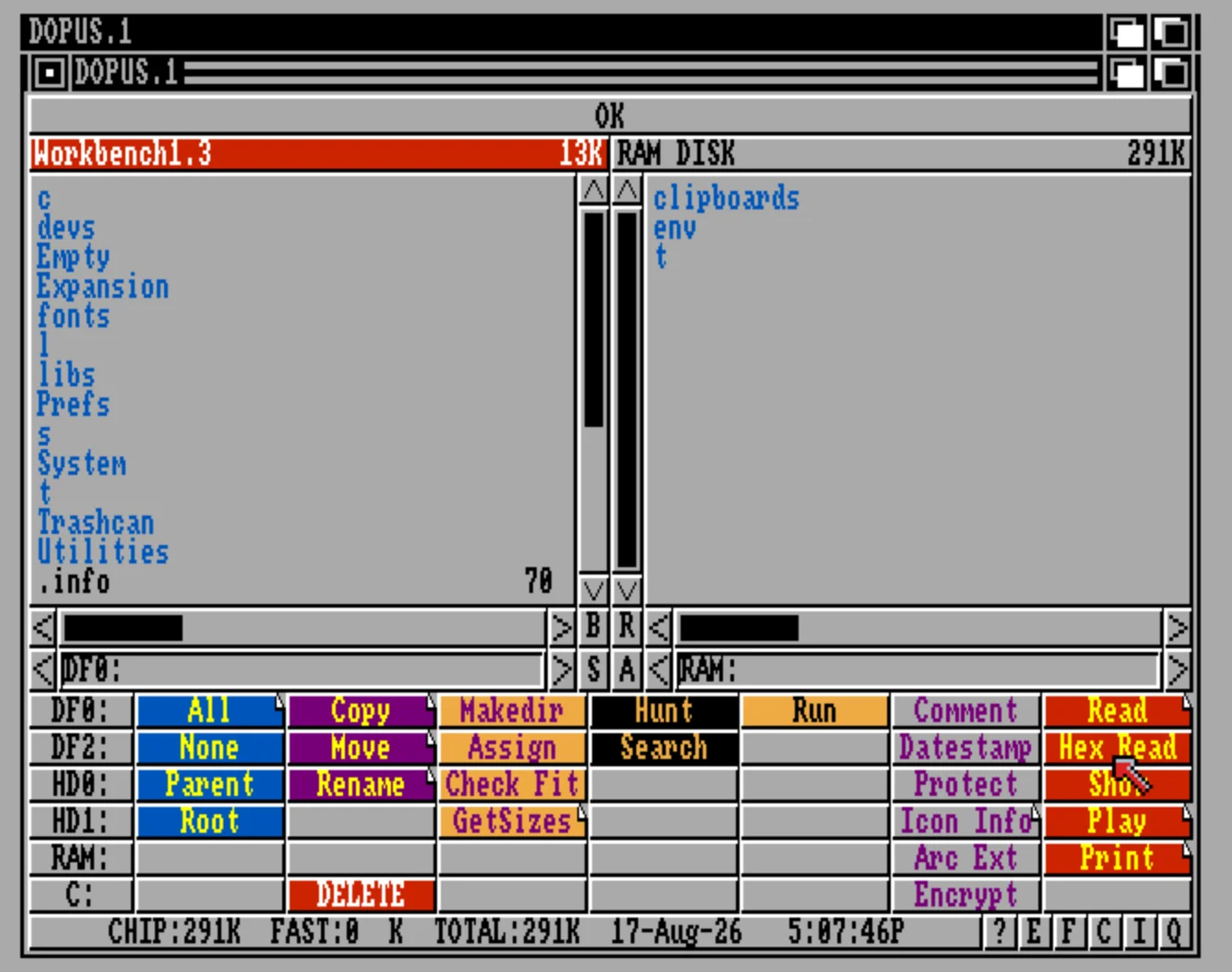 Directory Opus, gestionnaire de fichiers sur Amiga