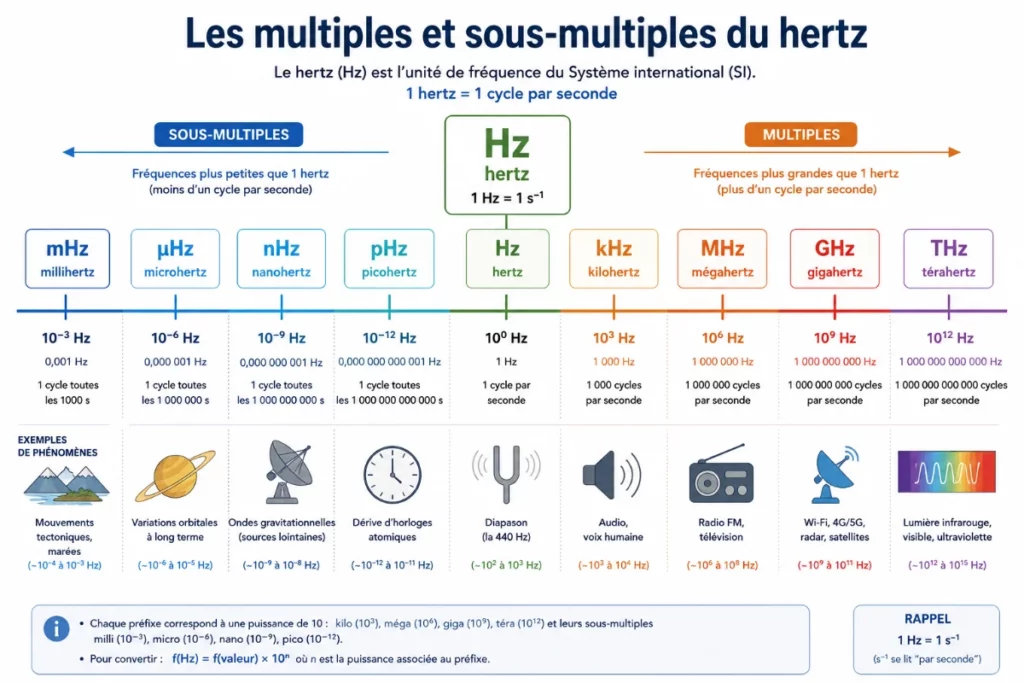 Multiples et sous-multiples du hertz
